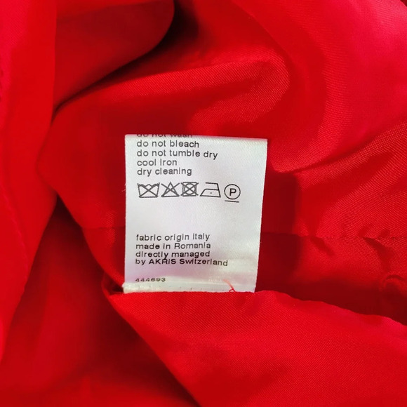 Akris Punto Jersey Sleeveless Ruffle Dress Red Career Formal Wedding Size 10 - Picture 12 of 16